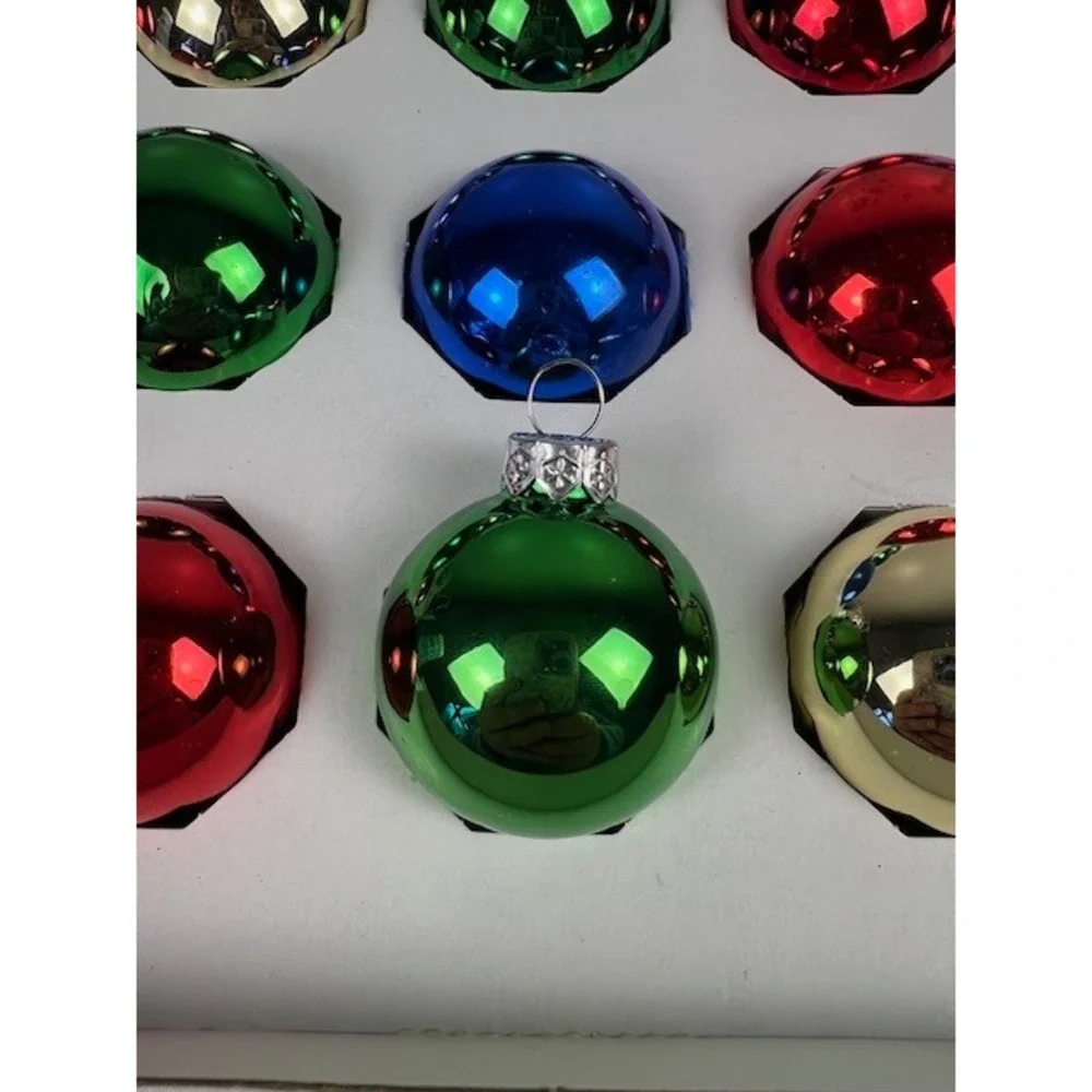 Rauch Vintage Glass Christmas Ornaments Set of 20 Multicolor Round 1.75 Inch USA